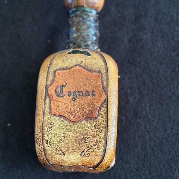 Vintage Italian Leather Wrapped Cognac Bottle - Picture 13 of 16